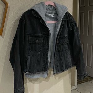 Forever 21 Gray Layered Hoodie Jacket